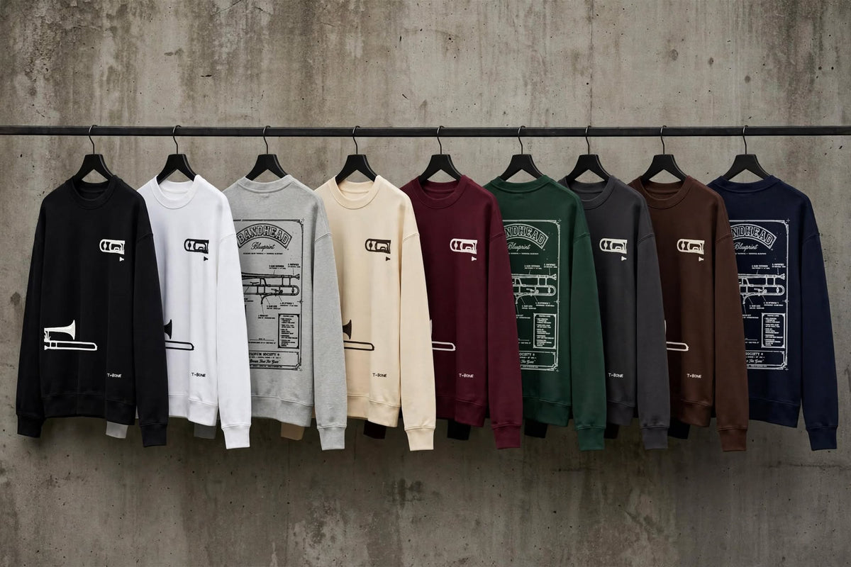 Bandhead Blueprint Trombone Edition Heavyweight Crewneck