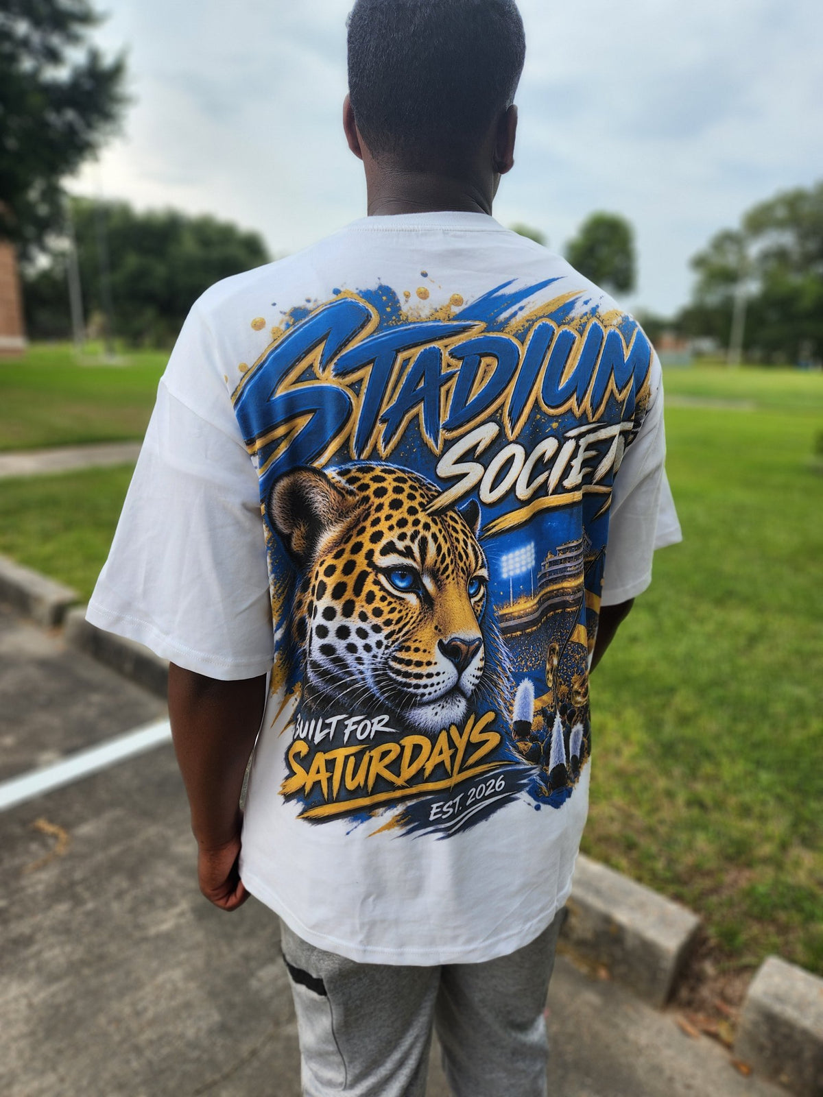 Built for Saturdays Heavyweight Boxy Tee — on model back