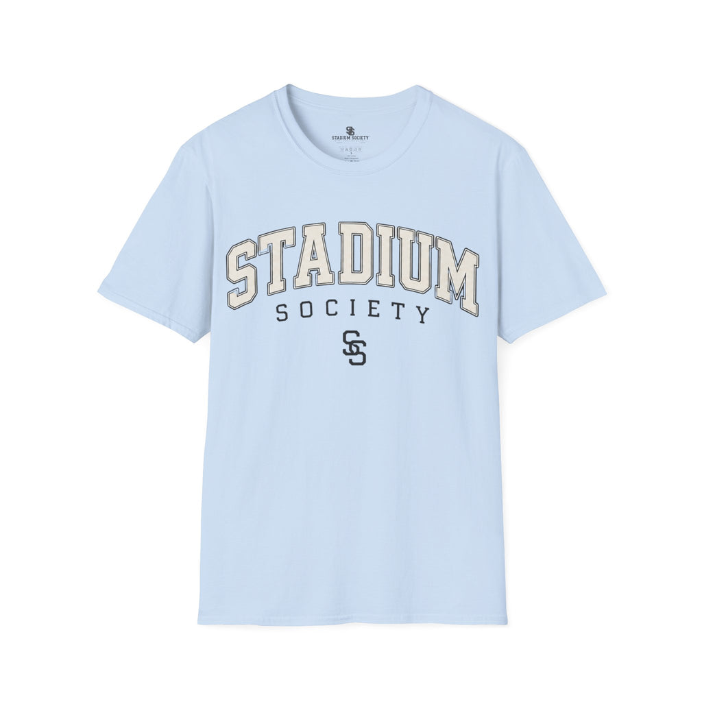 Stadium Society Collegiate Logo Tee — Classic Fit — light blue front