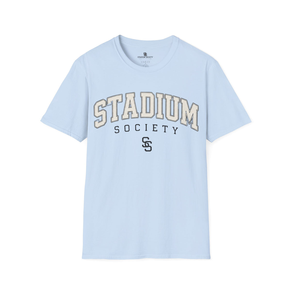 Stadium Society Collegiate Logo Tee — Classic Fit — light blue front