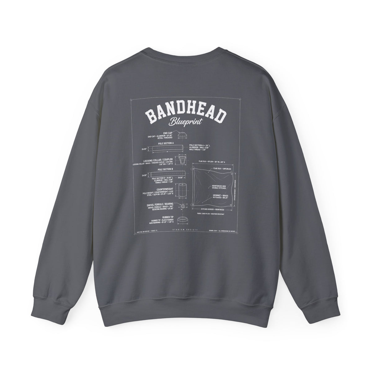Bandhead Blueprint Color Guard Edition Heavyweight Crewneck