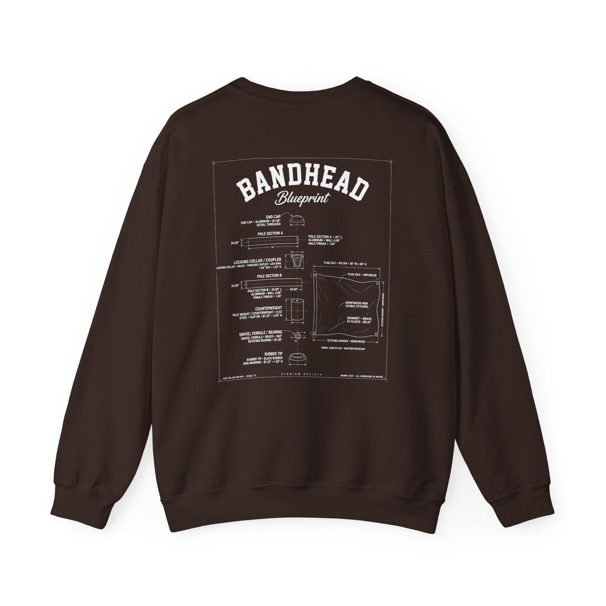 Bandhead Blueprint Color Guard Edition Heavyweight Crewneck
