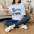 Stadium Society Collegiate Logo Tee — Campus — model front view