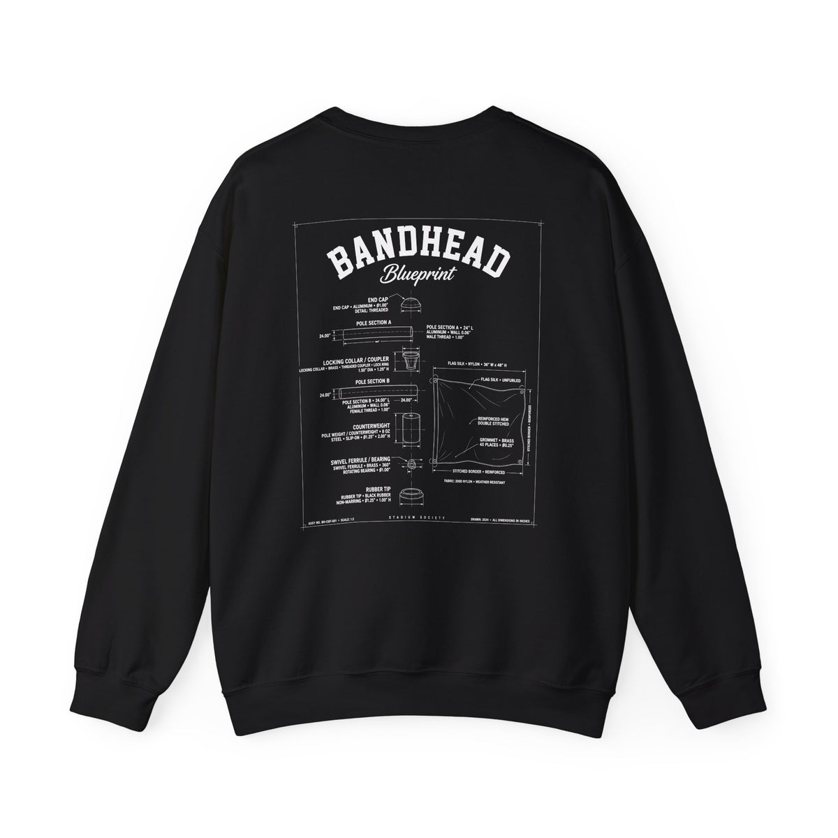 Bandhead Blueprint Color Guard Edition Heavyweight Crewneck