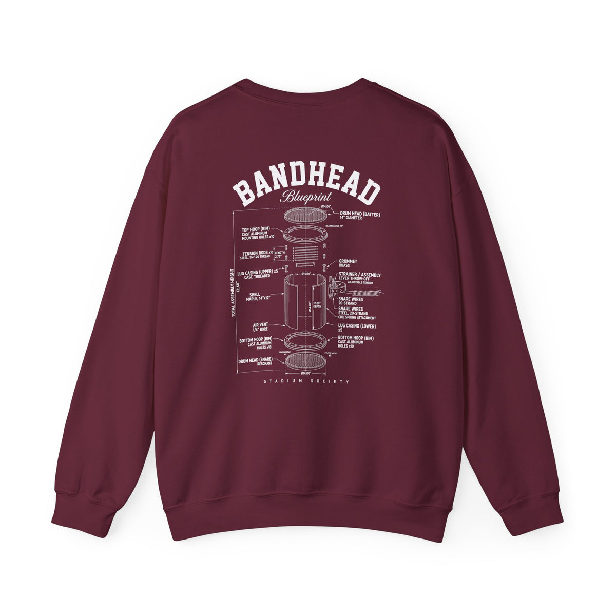 Bandhead Blueprint Snare Edition Heavyweight Crewneck