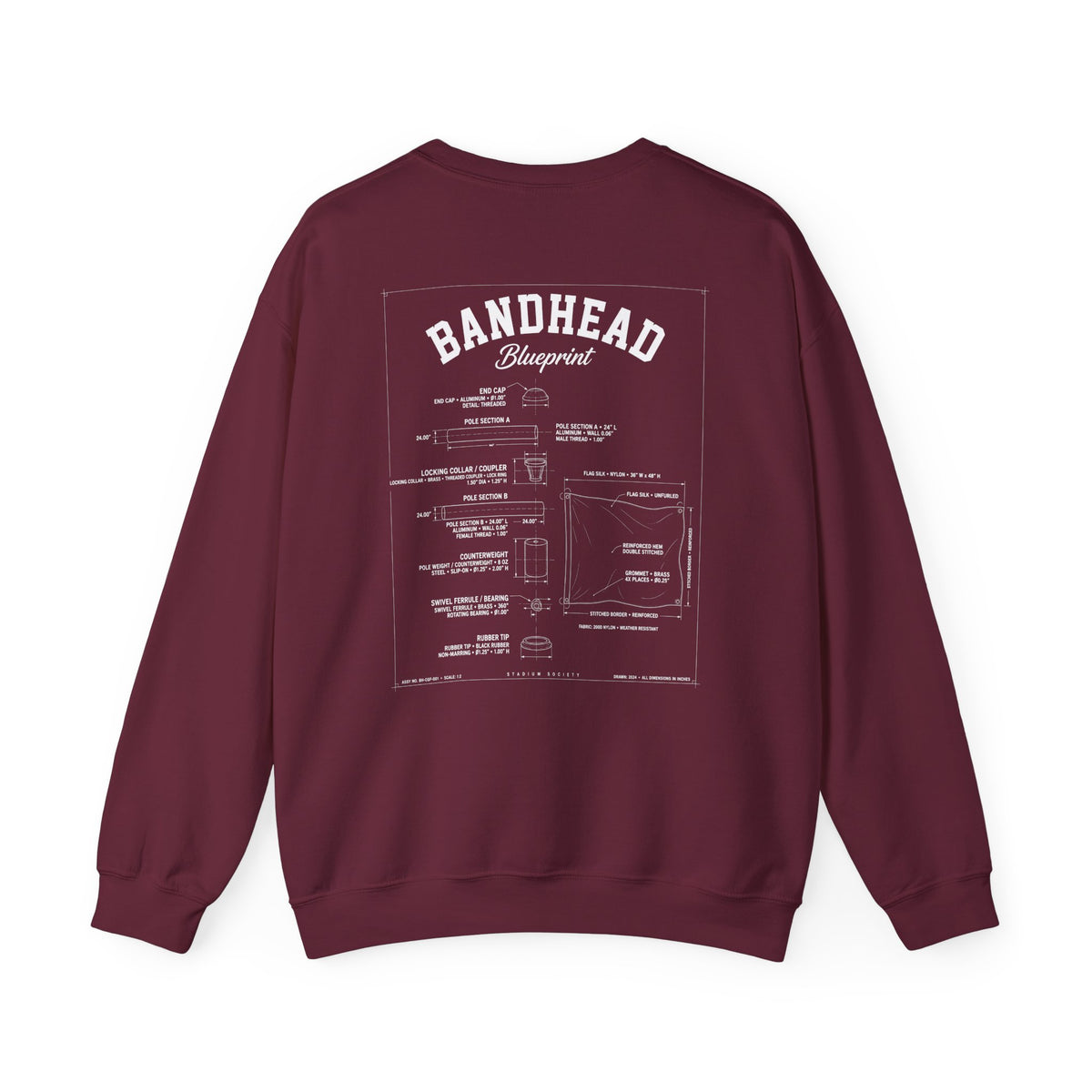 Bandhead Blueprint Color Guard Edition Heavyweight Crewneck