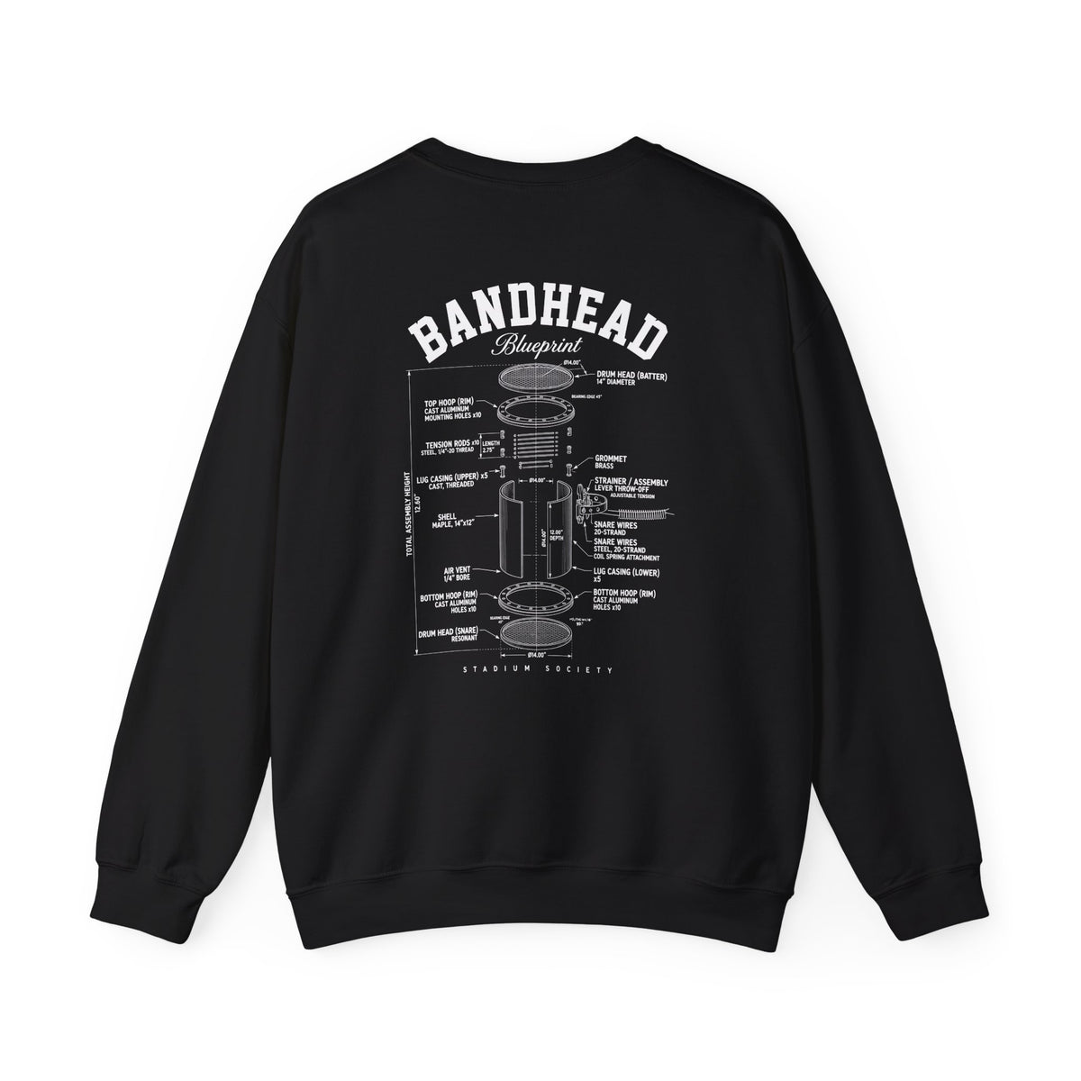 Bandhead Blueprint Snare Edition Heavyweight Crewneck
