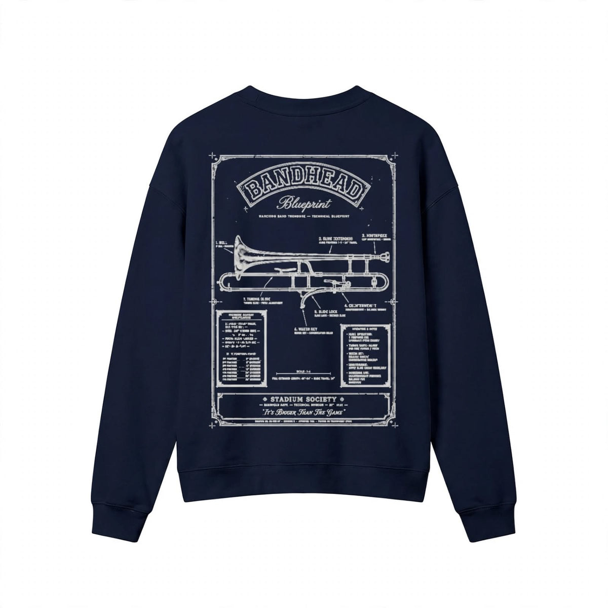 Bandhead Blueprint Trombone Edition Heavyweight Crewneck
