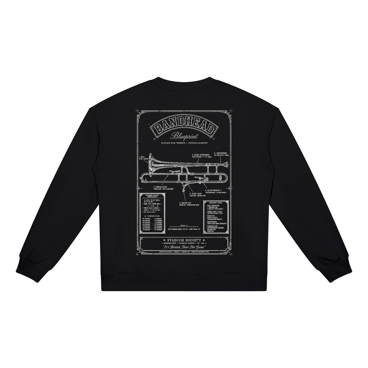 Bandhead Blueprint Trombone Edition Heavyweight Crewneck
