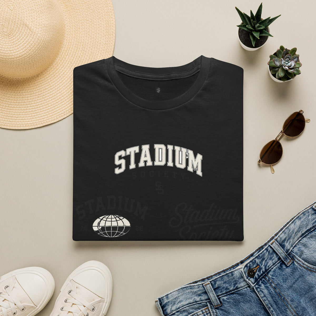 Stadium Society Collegiate Logo Tee — Heritage — black front