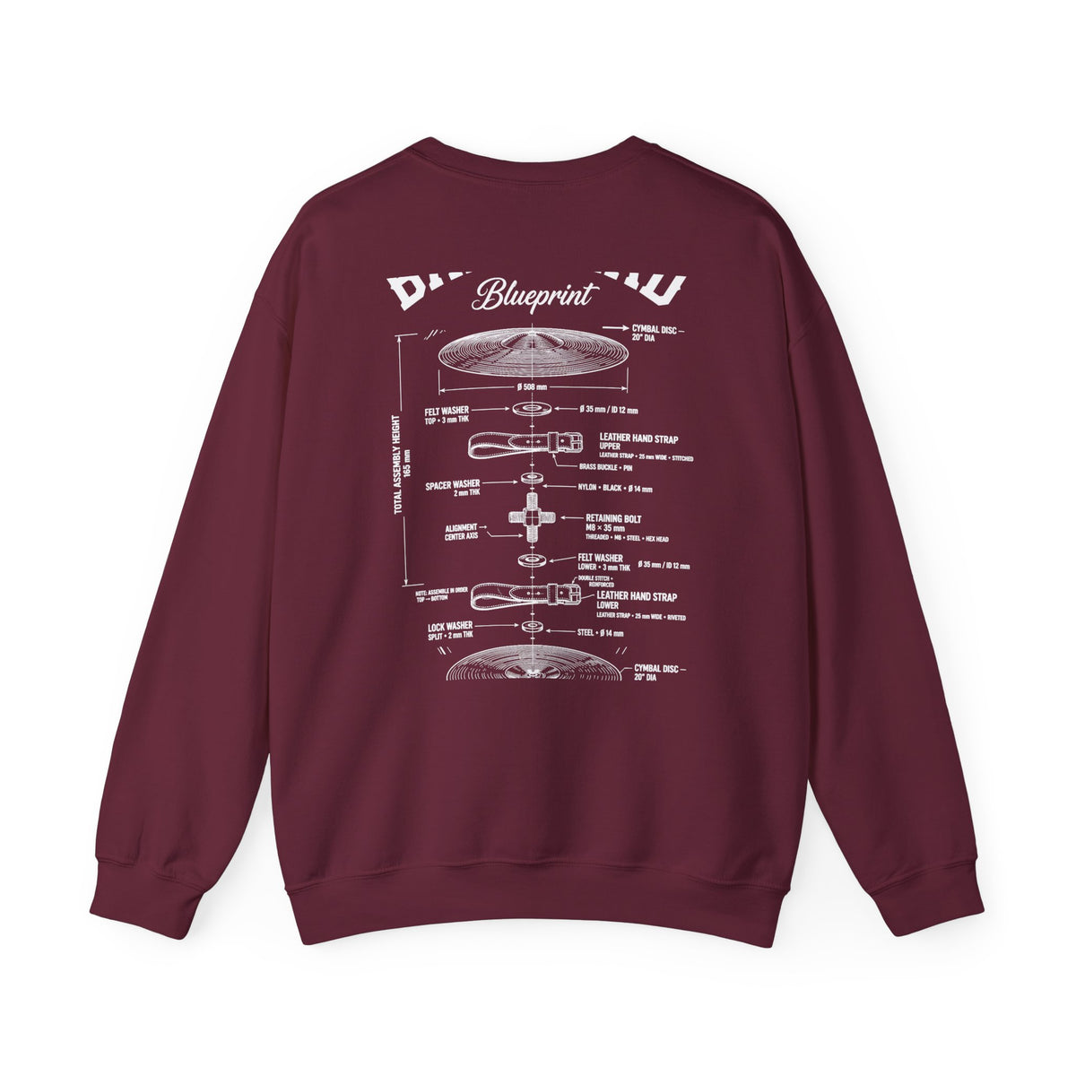 Bandhead Blueprint Cymbals Edition Heavyweight Crewneck