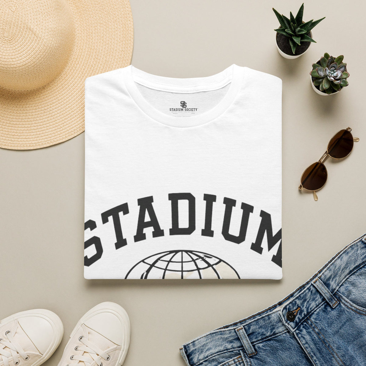Stadium Society Collegiate Logo Tee — Courtside — white front