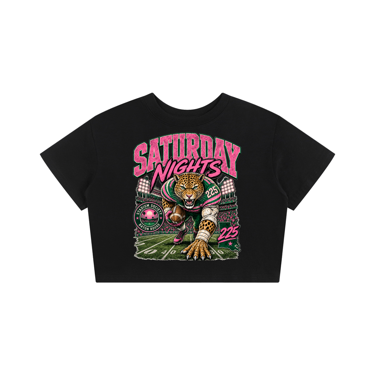 Game Day Baby Tee — black jaguar front