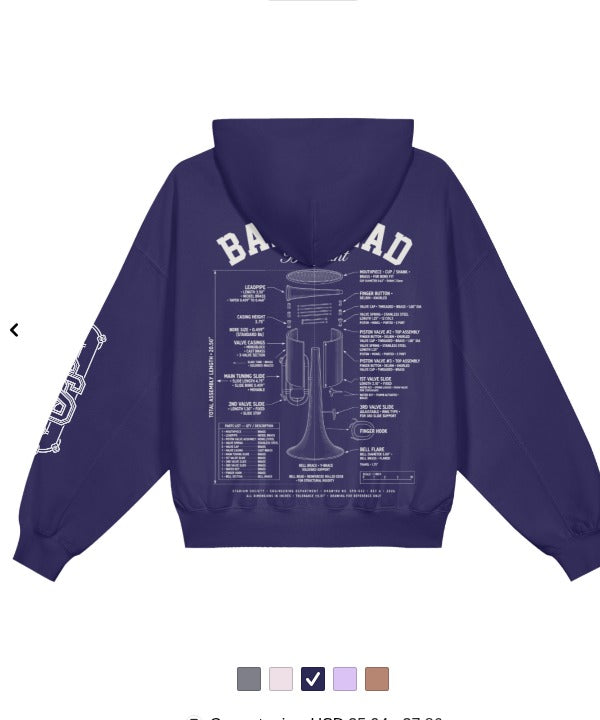 Bandhead Blueprint Trumpet Snap Collar Hoodie
