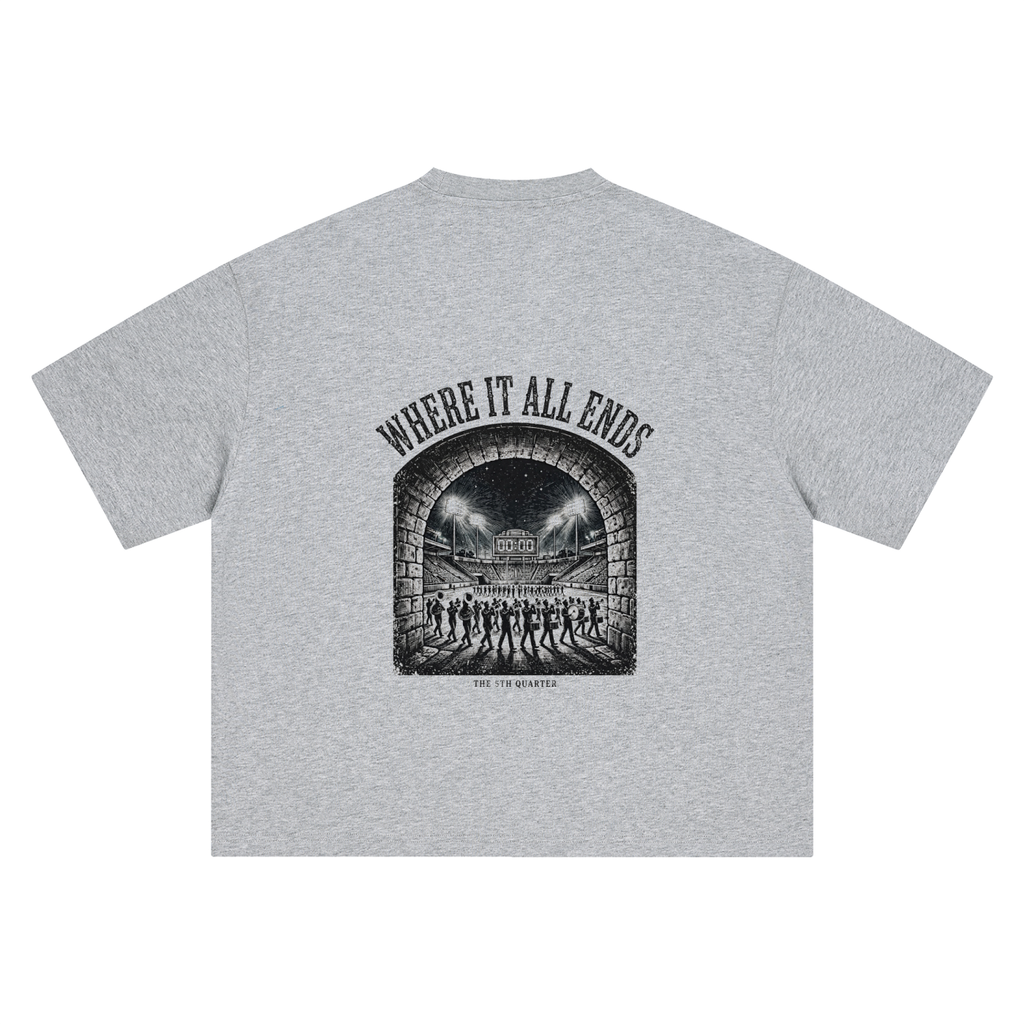 5th Quarter: Where It All Ends Heavyweight Tee — Gray — back view