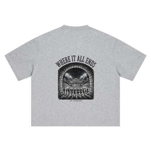 5th Quarter: Where It All Ends Heavyweight Tee — Gray — back view