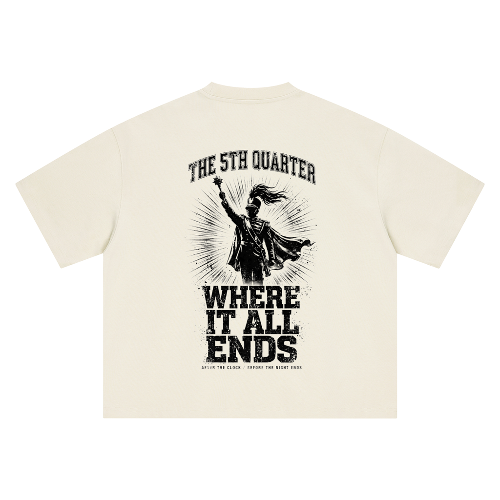 5th Quarter: Where It All Ends — Drum Major Edition Heavyweight Tee — Vintage Bone — back
