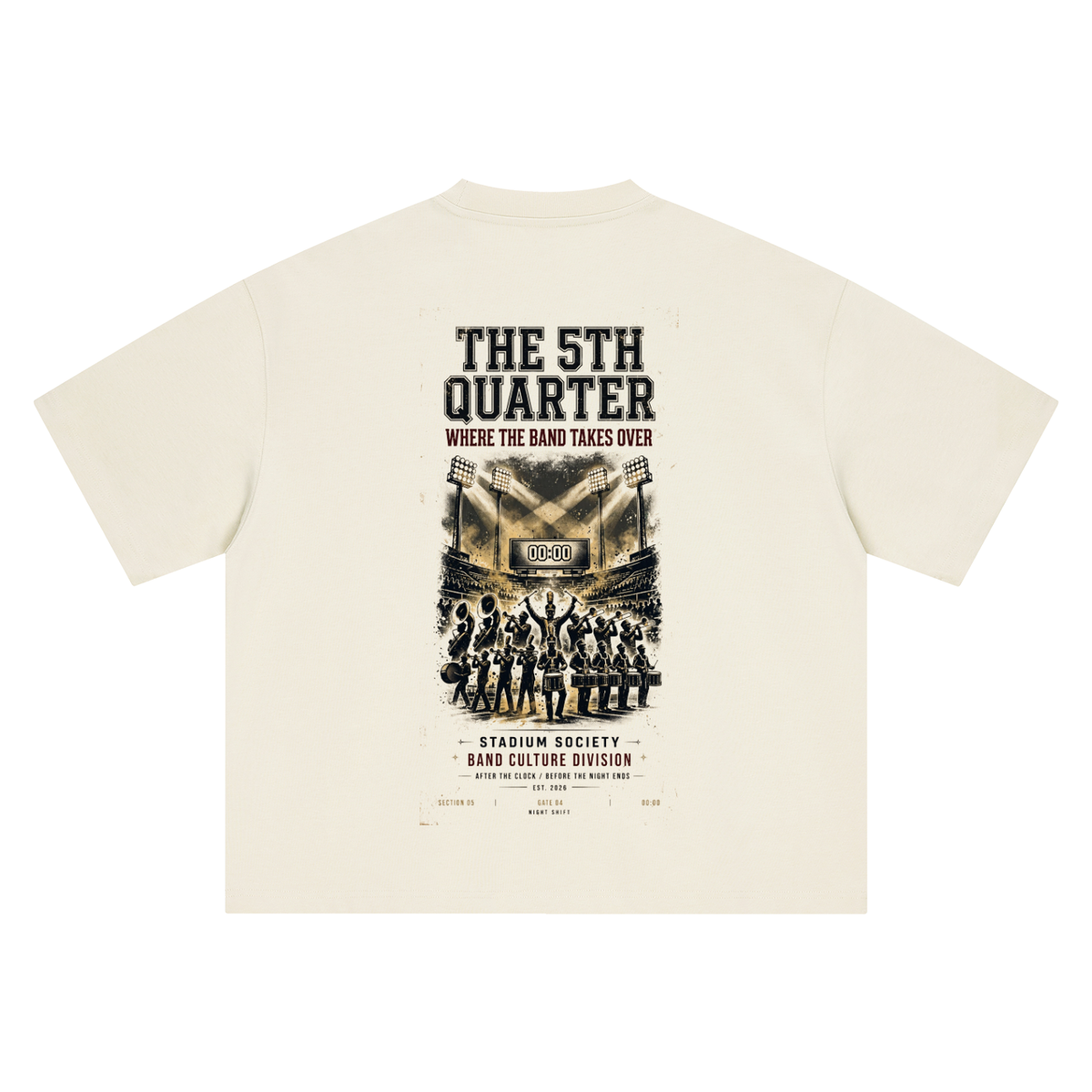 The 5th Quarter Heavyweight Tee — Vintage Bone — back
