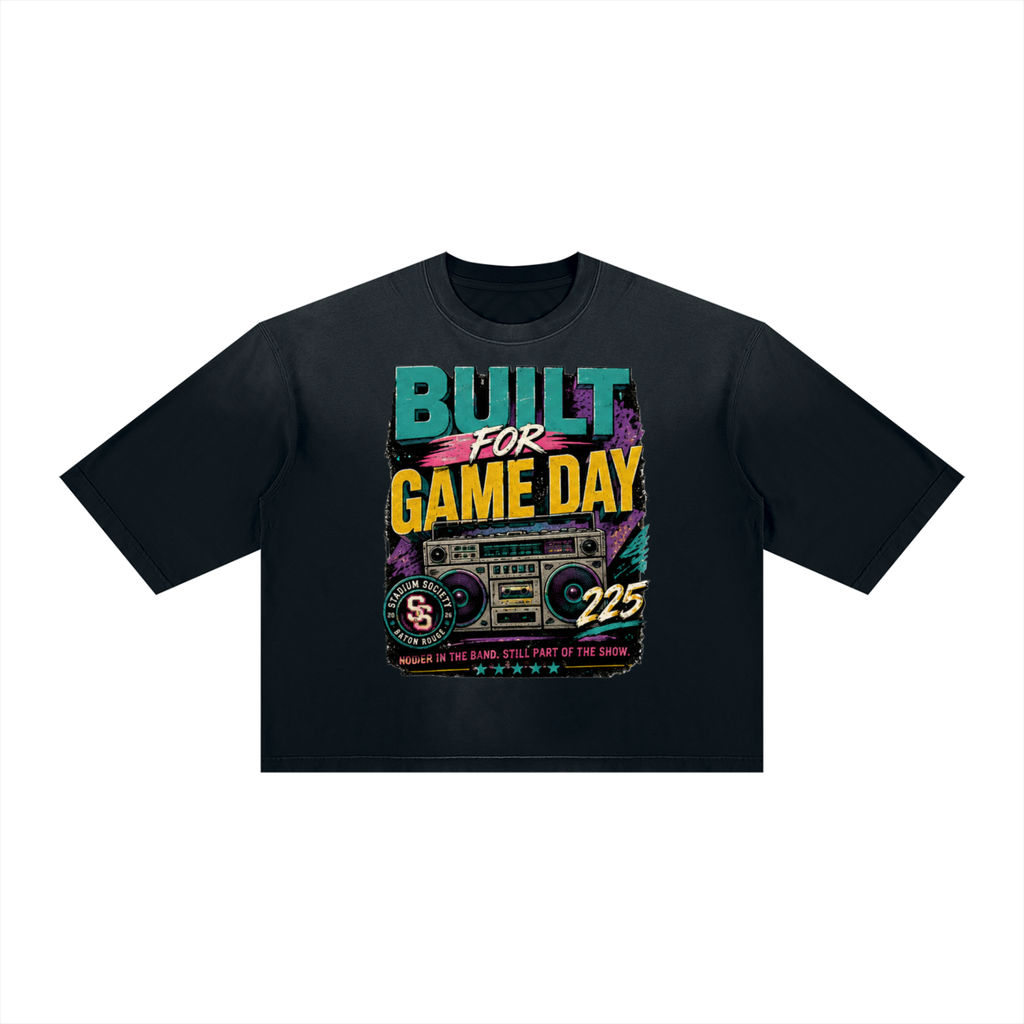 Built for Gameday Vintage Wash Boxy Tee — front view