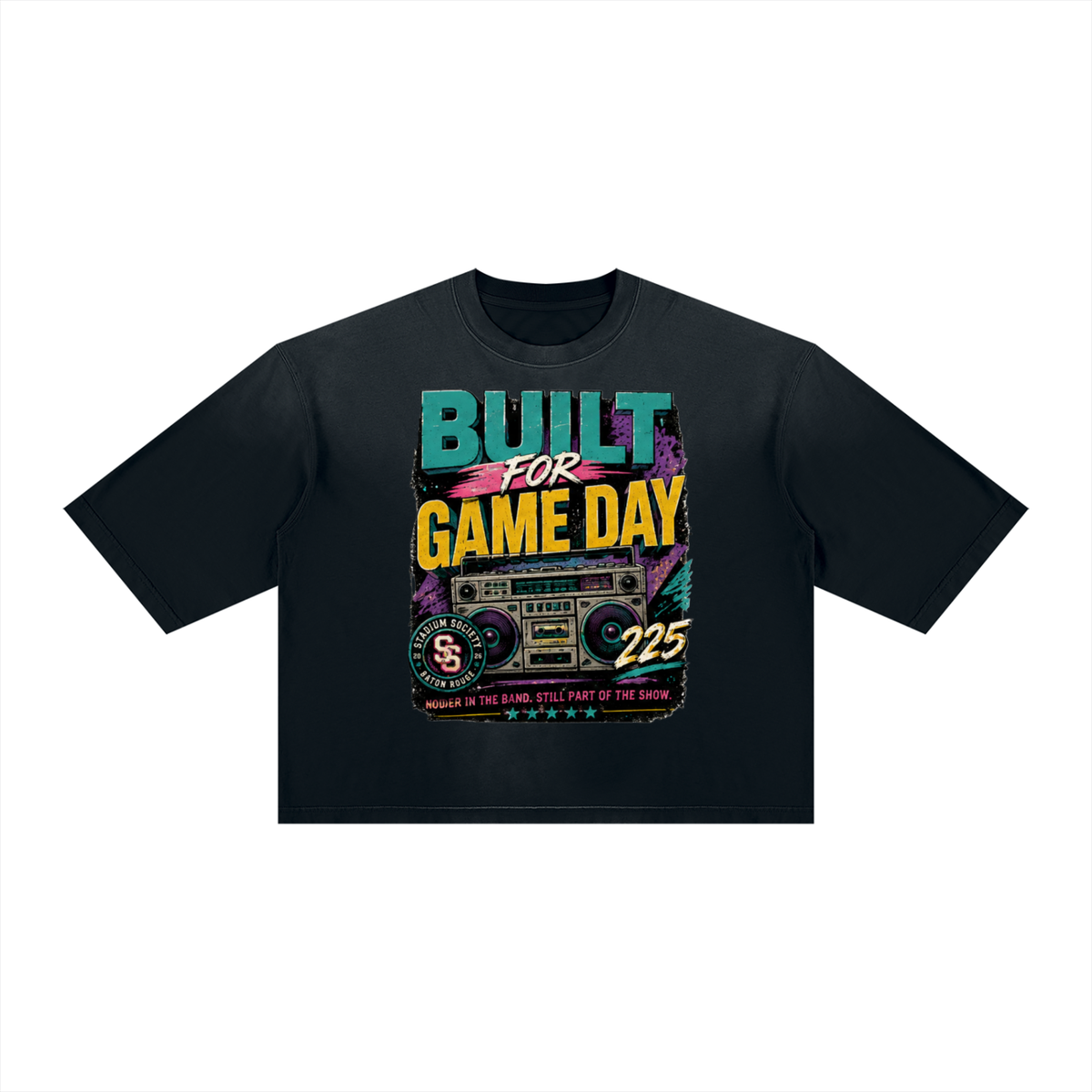 Built for Gameday Vintage Wash Boxy Tee — front view