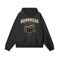 Bandhead Blueprint Snare Heavyweight Hoodie — front view (black, snare blueprint graphic)