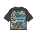 IYKYK Heavyweight Boxy Tee — back view (Black, full IYKYK graphic)