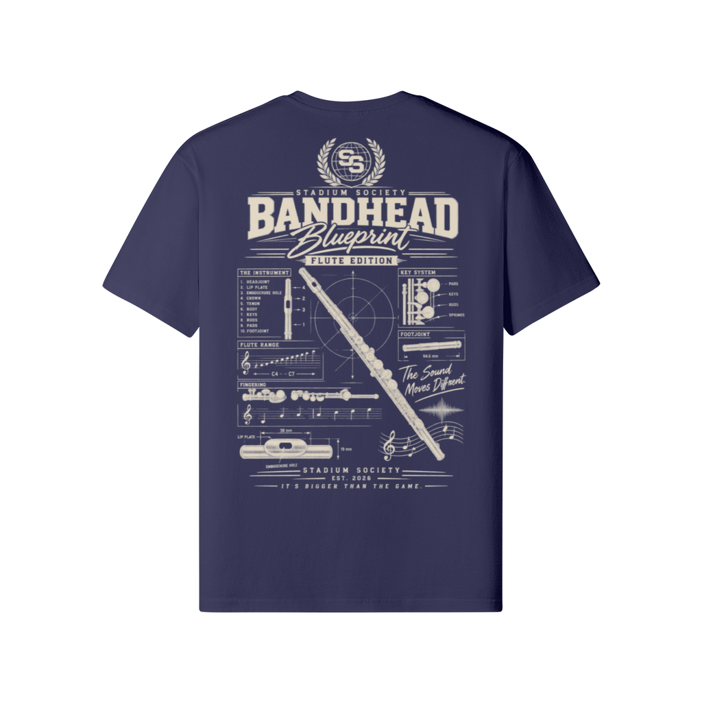 Bandhead Blueprint Flute Edition Tee — back view