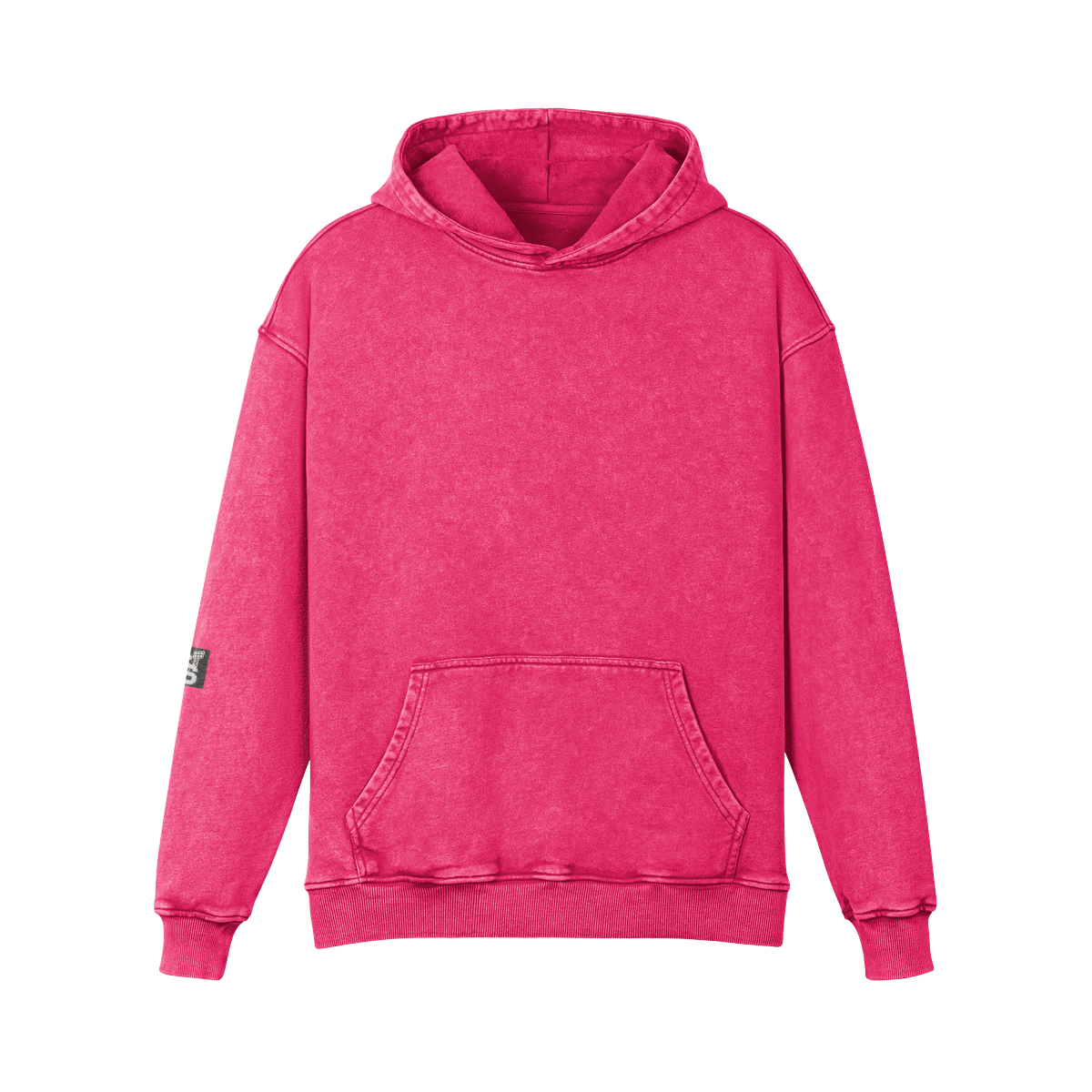 Stadium Society Varsity Hoodie — Signature Sleeve Edition — front view (Dark Pink)