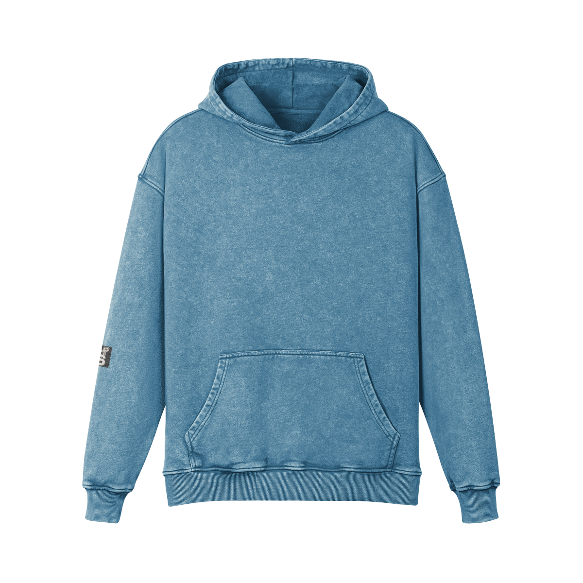 Stadium Society Varsity Hoodie — Signature Sleeve Edition — front view (Shadow Blue)