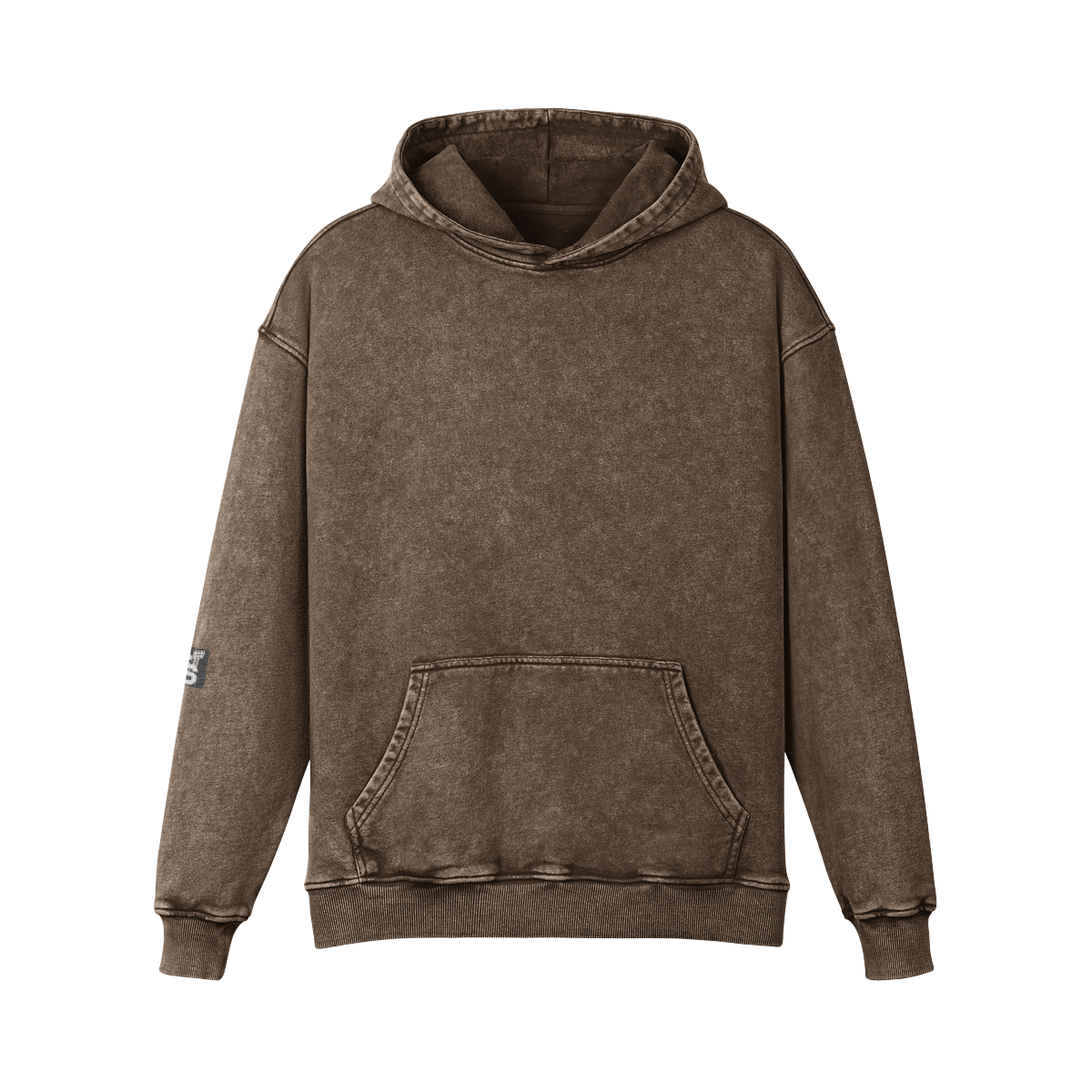Stadium Society Varsity Hoodie — Signature Sleeve Edition — front view (Brown)