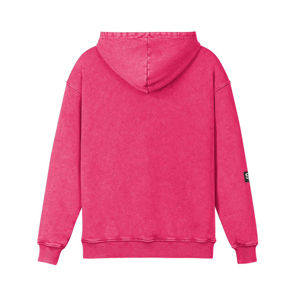 Stadium Society Varsity Hoodie — Signature Sleeve Edition — back view (Dark Pink)