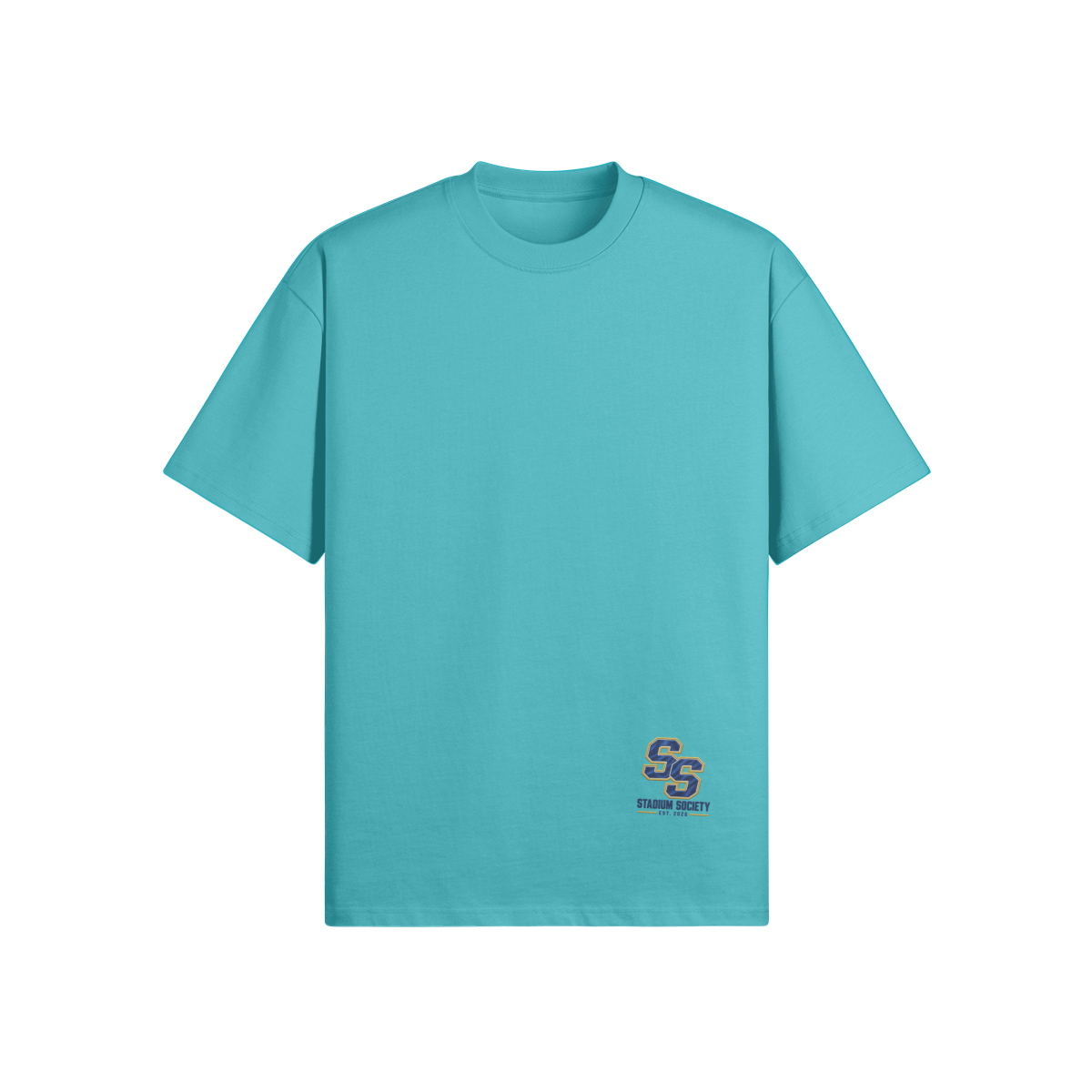 Game Day Legacy Boxy Tee — Aqua Blue front