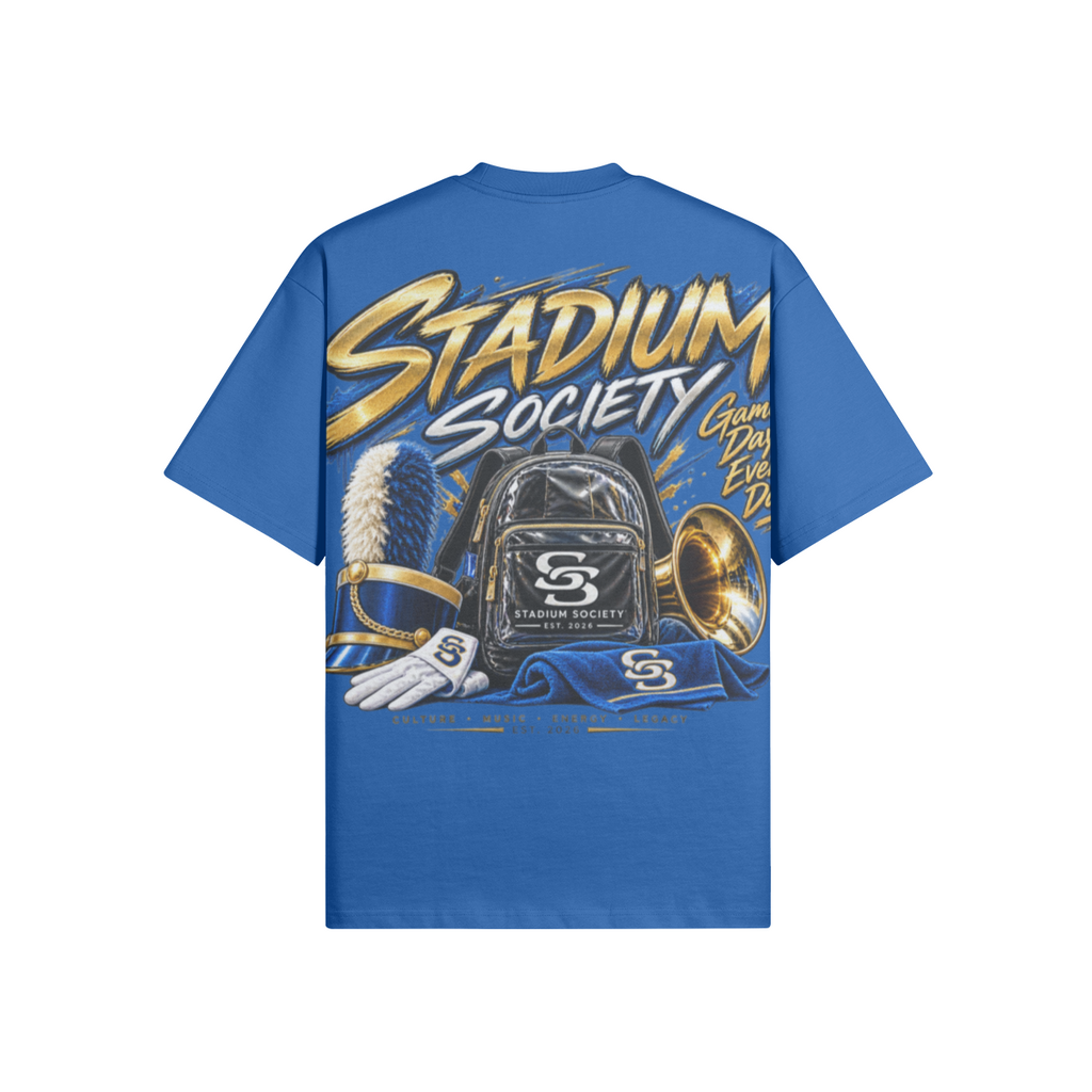 Game Day Legacy Boxy Tee — Cerulean Blue back