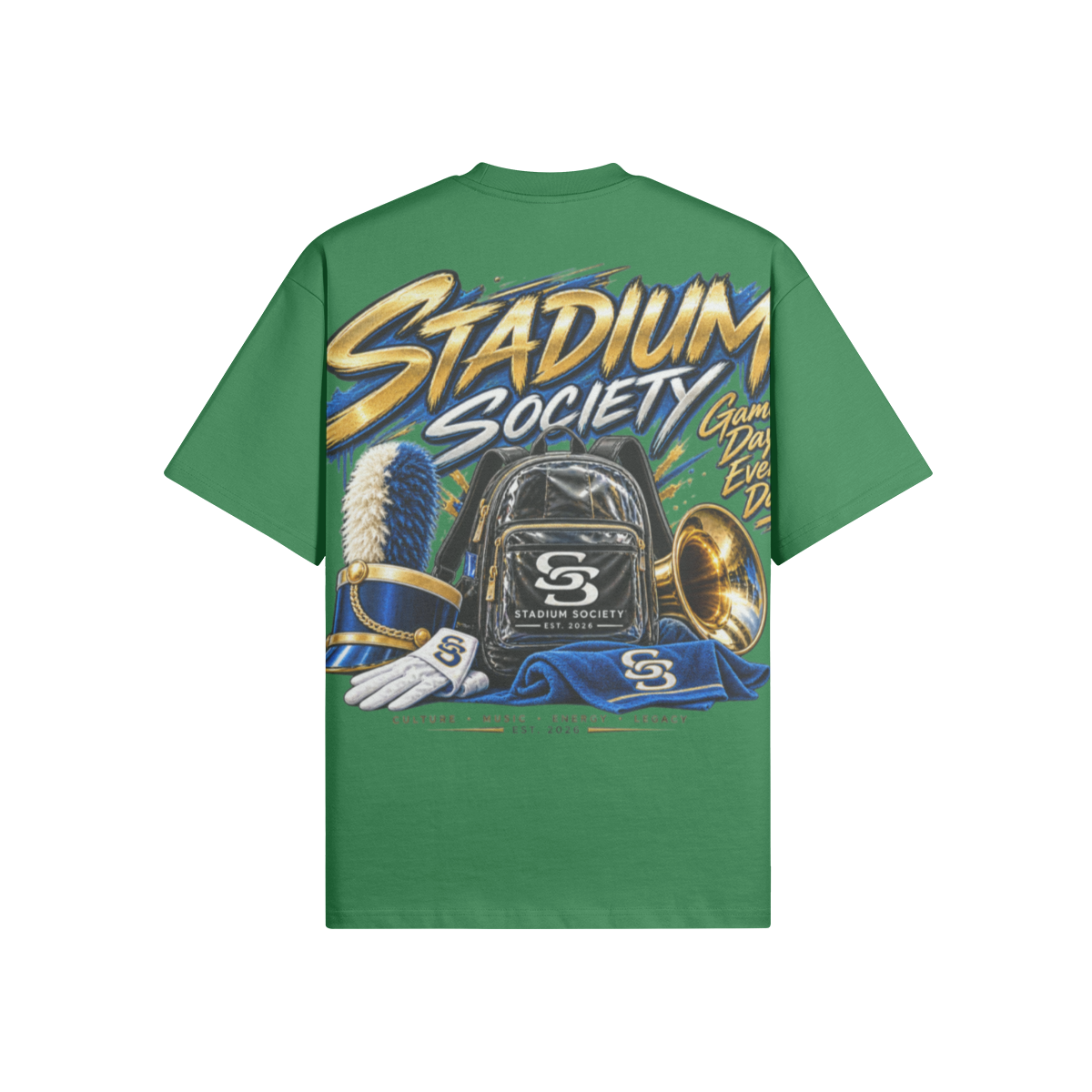 Game Day Legacy Boxy Tee — Forest Green back