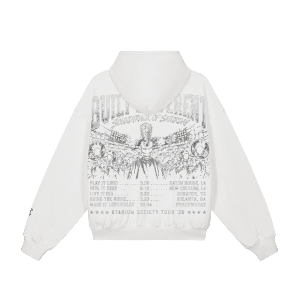 Built for This Heavyweight Snap Collar Hoodie — white back