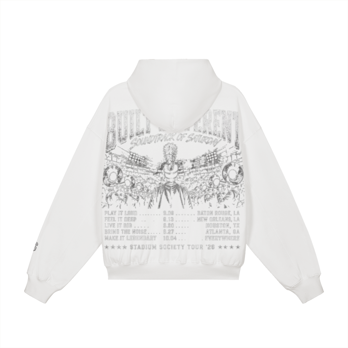 Built for This Heavyweight Snap Collar Hoodie — white back