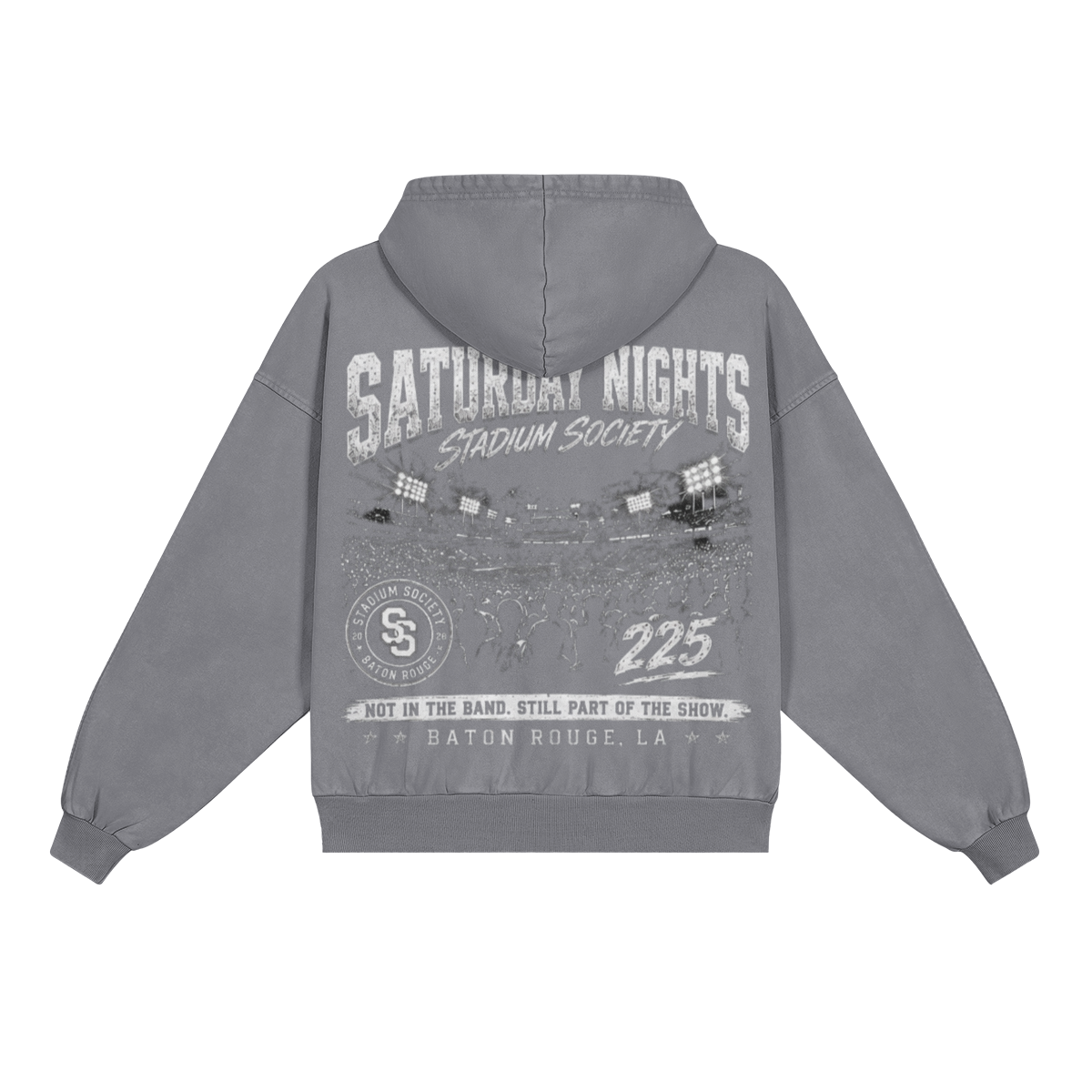 Saturday Nights Heavyweight Hoodie — gray back