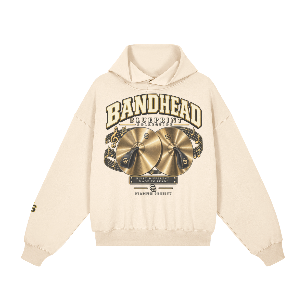 Bandhead Blueprint Cymbal Heavyweight Hoodie — rice apricot front