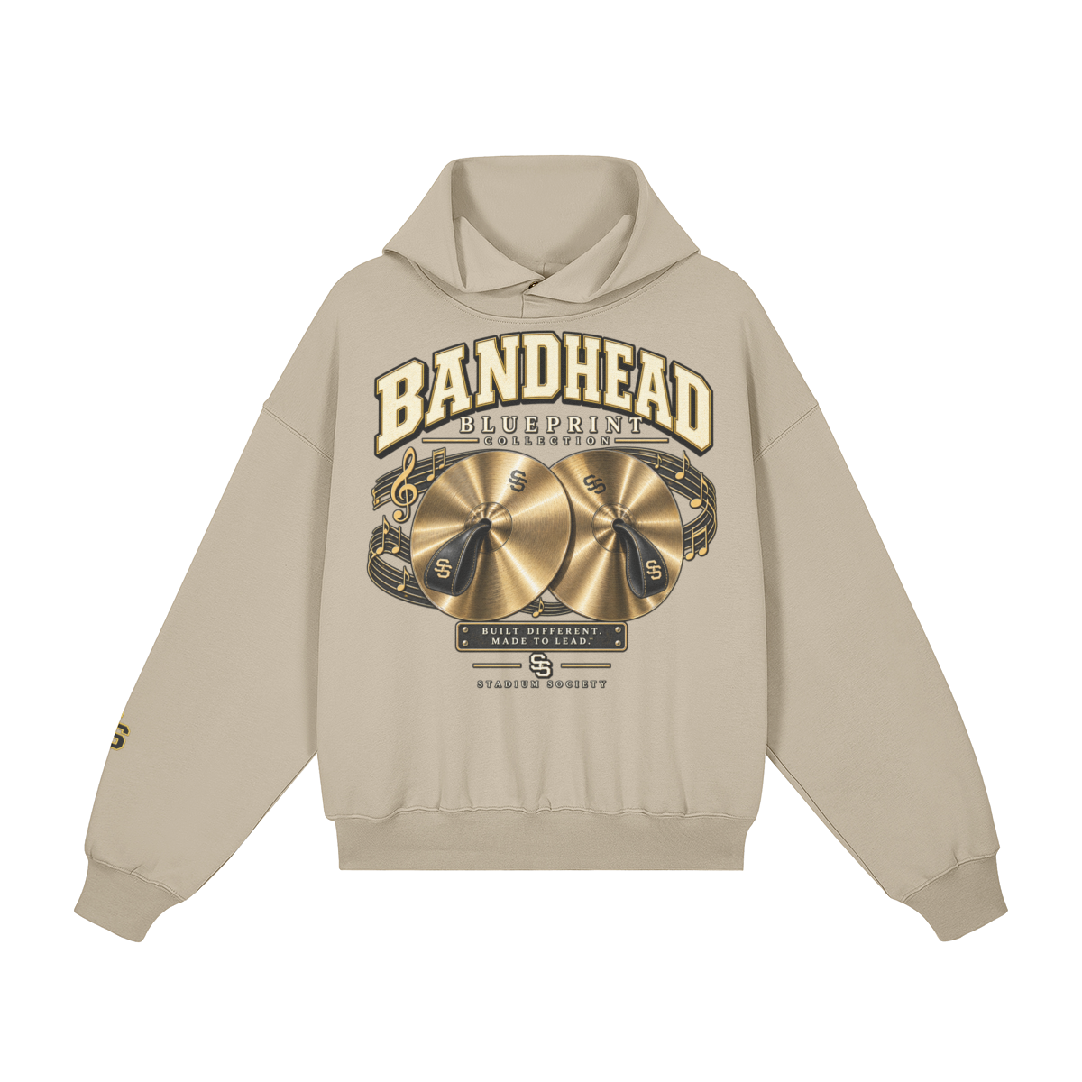 Bandhead Blueprint Cymbal Heavyweight Hoodie — camel front