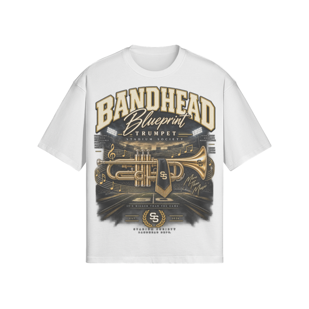 Bandhead Blueprint Trumpet Heavyweight Tee — front view