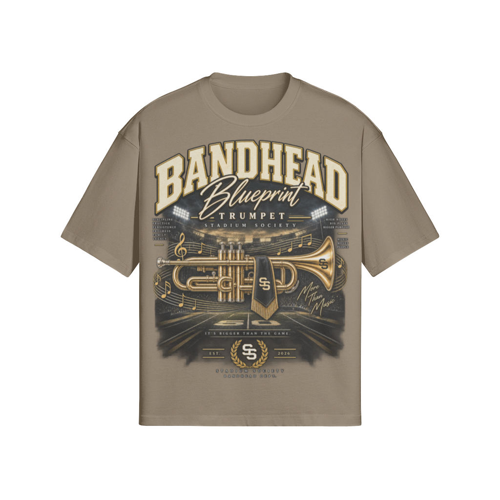 Bandhead Blueprint Trumpet Heavyweight Tee — front view