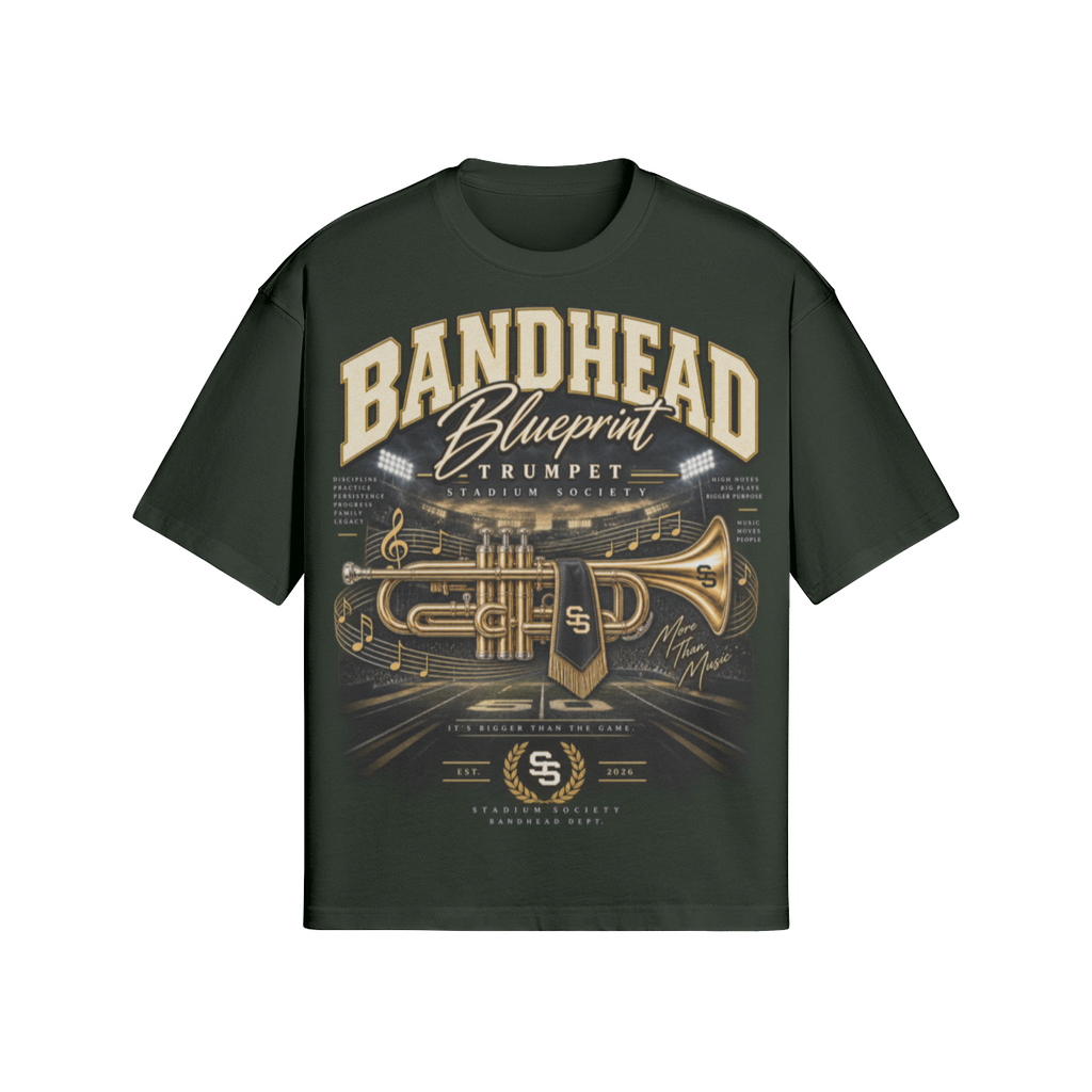 Bandhead Blueprint Trumpet Heavyweight Tee — front view