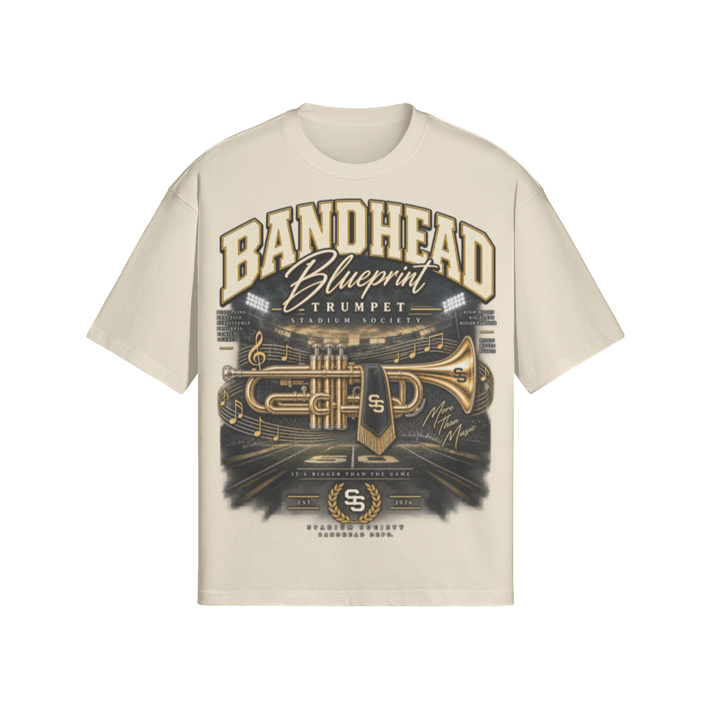 Bandhead Blueprint Trumpet Heavyweight Tee — front view