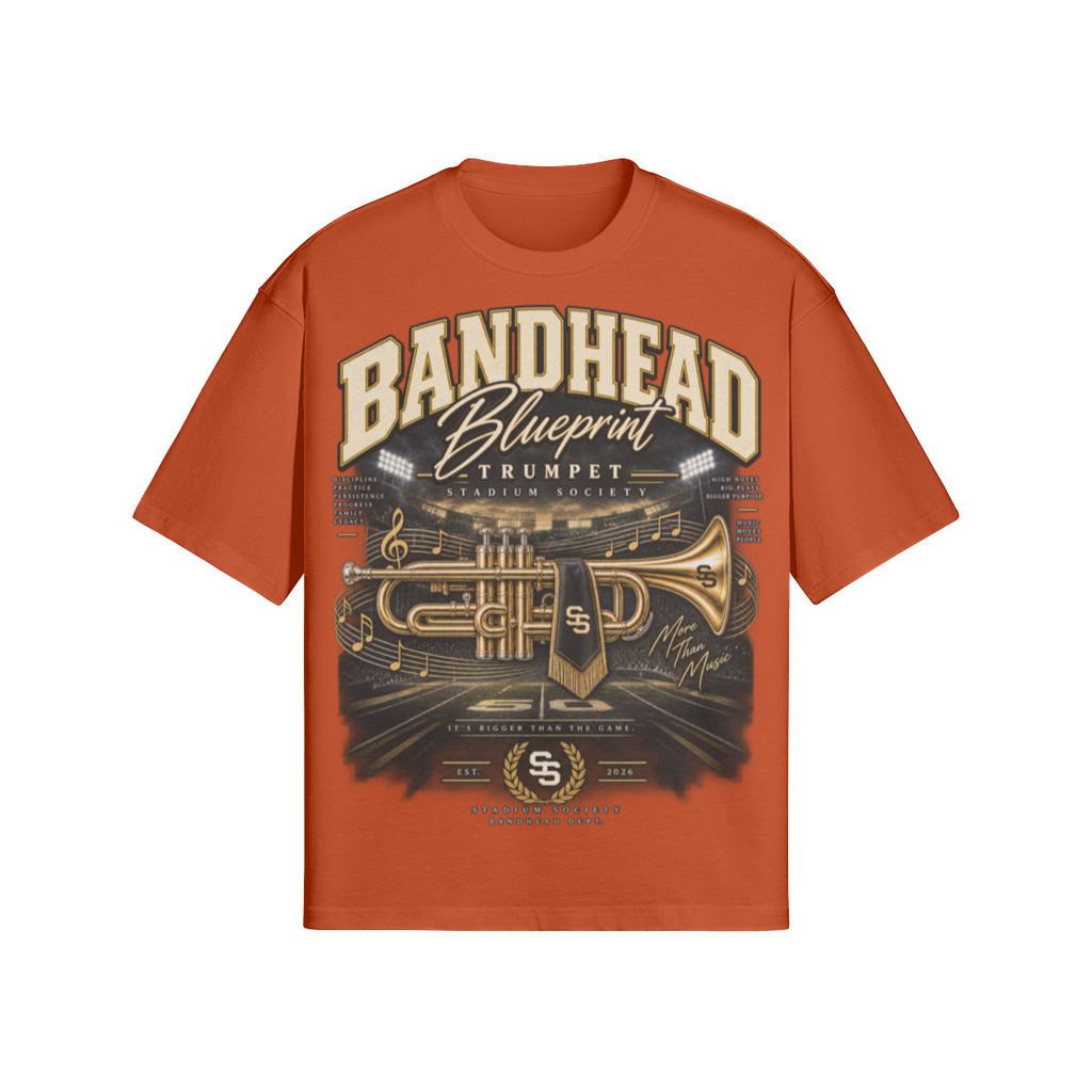Bandhead Blueprint Trumpet Heavyweight Tee — front view