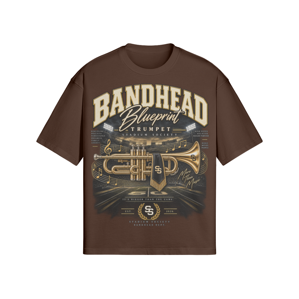 Bandhead Blueprint Trumpet Heavyweight Tee — front view