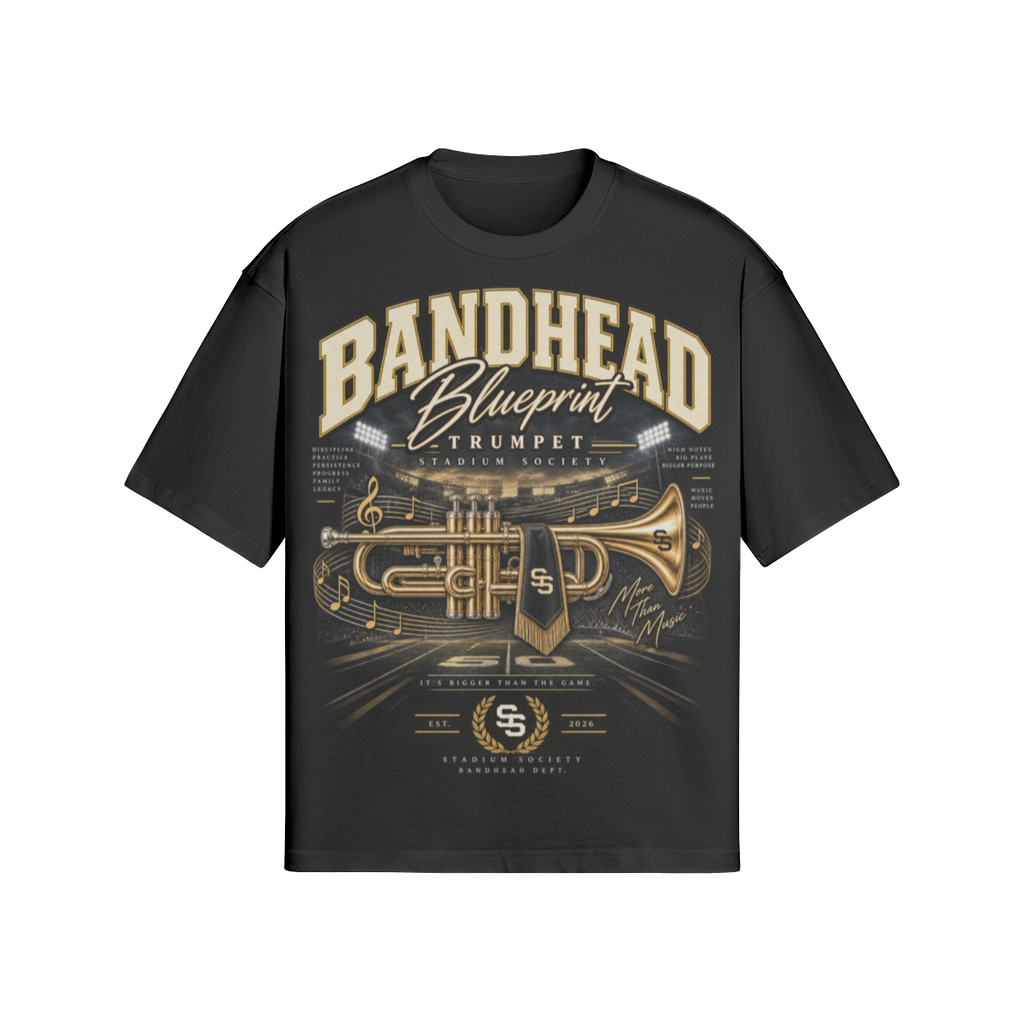 Bandhead Blueprint Trumpet Heavyweight Tee — front view