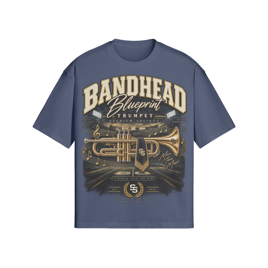 Bandhead Blueprint Trumpet Heavyweight Tee — front view