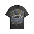 Same People. Different Stadiums. 425 GSM Oversized Tee — charcoal front