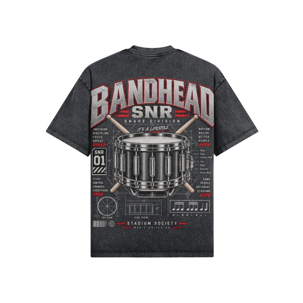 Bandhead Snare Division Tee — Dark Gray back