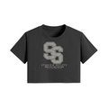 Stadium Society SS Badge Women's Crop Top — Black — front